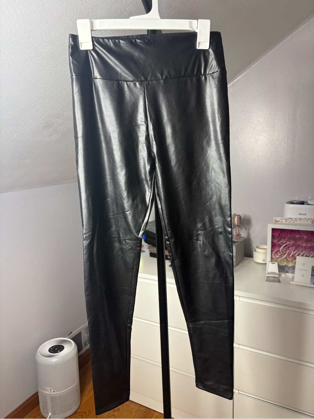 Streetwear Society Black Faux Leather Leggings